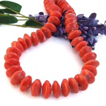 "Washed Ashore" - Fiesta Orange Coral Handmade Necklace, Elegant Artisan Gemstone Boho Chunky Jewelry