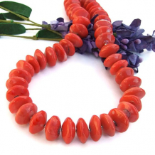 "Washed Ashore" - Fiesta Orange Coral Handmade Necklace, Elegant Artisan Gemstone Boho Chunky Jewelry "Washed Ashore" - Fiesta Orange Coral Handmade Necklace, Elegant Artisan Gemstone Boho Chunky Jewelry