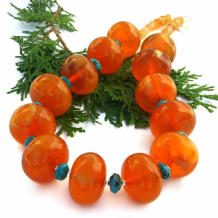 AMBER SUNSHINE - Chunky Amber Copal and Turquoise Statement Necklace, Handmade Jewelry
