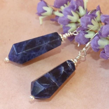LIKE MY FAVORITE BLUE JEANS - Dark Blue Sodalite Sterling Silver Handmade Earrings