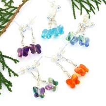"Beautiful Butterflies" - Butterfly Earrings, Swarovski Crystal and Sterling Silver Post Handmade Jewelry