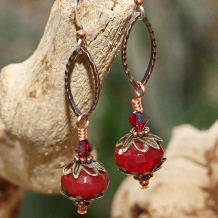 RAMBLIN’ RUBY - Ruby Quartz Copper Brass Sterling Handmade Earrings RAMBLIN’ RUBY - Ruby Quartz Copper Brass Sterling Handmade Earrings