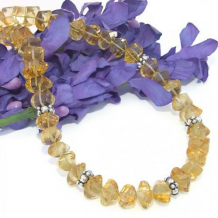 LIKE BEES TO HONEY - Citrine Sterling Handmade Necklace, Gemstone Jewelry