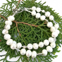 PEARLISCIOUS - Handmade 2 Strand Pearl Bracelet, Swarovski Crystals Unique