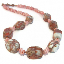 CANYONLANDS - Sea Sediment Jasper Shell Gemstone Necklace Handmade Jewelry