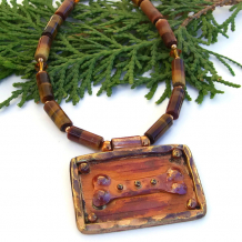 "Dog Dreams" - Dog Rescue Necklace, Artisan Copper Bone Pendant, Tigers Eye Swarovski Handmade Jewelry