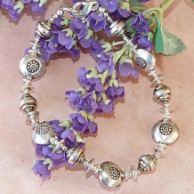 SOLES DE PLATA - Thai Fine Silver Sun Beads, Sterling Handmade Bracelet