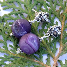 PASSION PURPLE - Purple Druzy Handmade Earrings, Agate Sterling Jewelry
