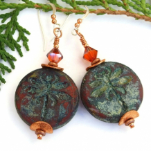 LIBELULA - Handmade Dragonfly Earrings, Rustic Red Czech Glass Swarovski Crystal Jewelry LIBELULA - Handmade Dragonfly Earrings, Rustic Red Czech Glass Swarovski Crystal Jewelry