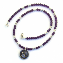 PURRFECT - Cat Rescue Pendant Necklace, Purple Amethyst Handmade Jewelry for Women