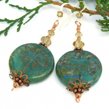 DRAGONFLY DAYS - Dragonfly Earrings, Handmade Czech Glass Swarovski Green Teal DRAGONFLY DAYS - Dragonfly Earrings, Handmade Czech Glass Swarovski Green Teal