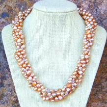  Multi Strand Torsade Pearl Necklace Handmade Forever Twist Swarovski