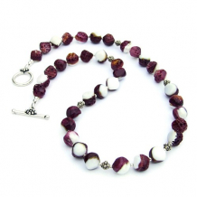MERMAID'S MELODY - Purple Spiny Oyster Shell Handmade Necklace Sterling MERMAID'S MELODY - Purple Spiny Oyster Shell Handmade Necklace Sterling