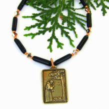 YOUR PEACE - St Francis Religious Necklace, St Clare Catholic Handmade Jewelry Gift